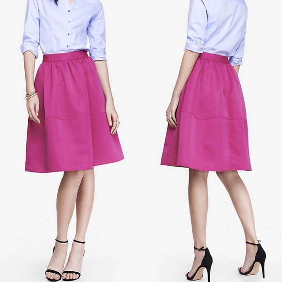 Express Dresses & Skirts - [Express] Bright Neon Hi Waisted Midi Skirt